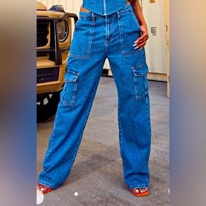 Fashion Nova Cargo Boyfriend Jeans